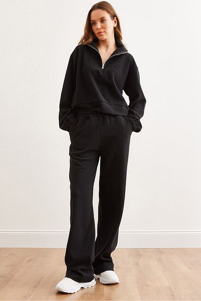 Olalook Women's Black Bottom Top Polo Neck Thessaloniki Suit Tkm- 19000324