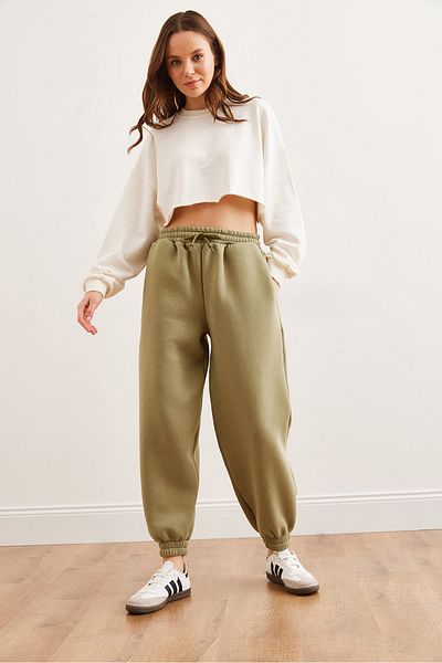 Olalook Γυναικεία φούτερ Nefti Green Fleece - με τσέπες και χοντρά EFF- 00000080