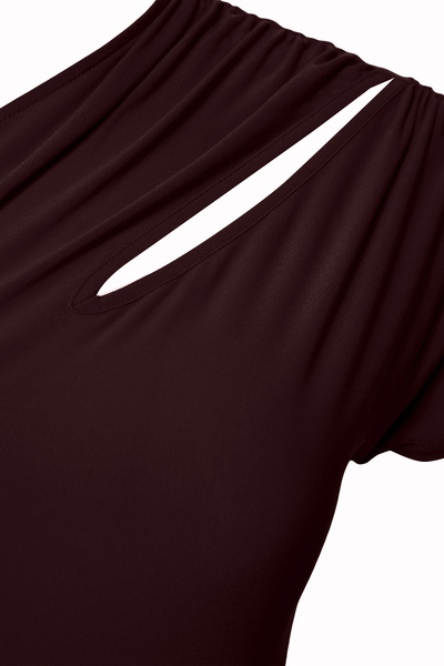 Trendyol Collection Hnědé večerní šaty Midi bez podšívky Noční šaty TPRSS25EL00064