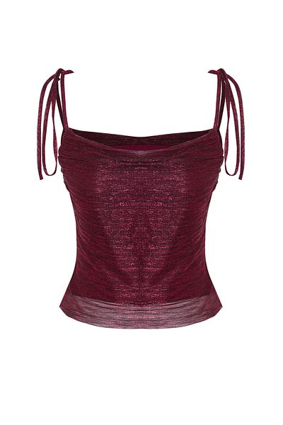Trendyol Collection Бордо червено драпирано блестящо блестящо плетено бюстие Tprss25Bs00003