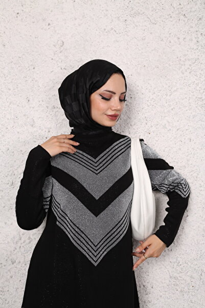 MODA Ασημένιο πλεκτό τουνίκ