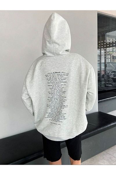 Moda Glo Unisex φούτερ oversize με κείμενο τυπωμένο στην πλάτη