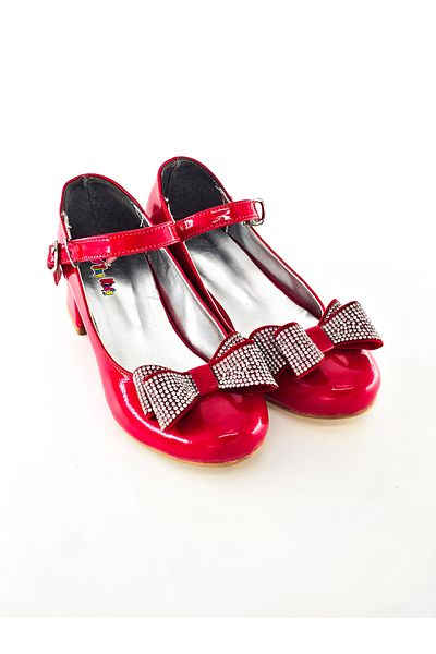 Julshen Rochie de seara pentru fete cu fundita Pantofi cu toc