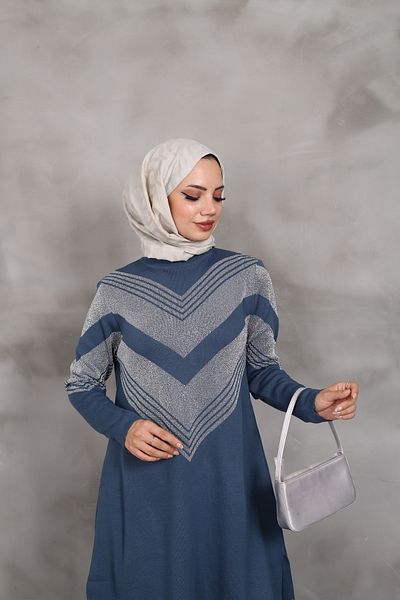 MODA Tunica tricotata cu sclipici