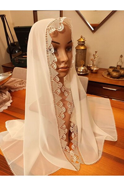 yörük tuhafiye Needle Embroidered Handcrafted Prayer Headcover, Cream Mevlüt Cover, Handmade Dowry Needle Embroidered Prayer Yemeni