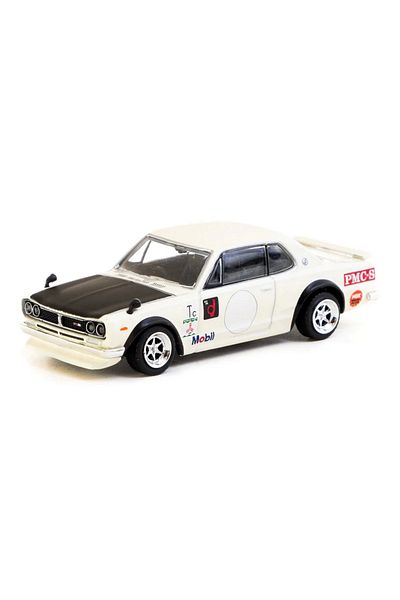 TOYFEST سيارة معدنية قابلة للجمع من Tarmac Works 1/64 Skyline HT 2000GT-R باللون الأبيض