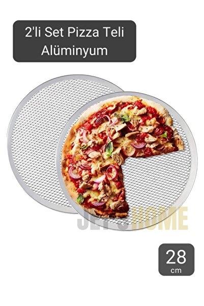 Jet's Home 2li Set Pizza Tepsisi Alüminyum Pizza Teli Lahmacun Tepsisi 33 Cm