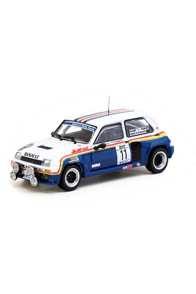 TOYFEST Tarmac Works 1/64 رينو 5 توربو رالي كوستا برافا 1985 # 11 نموذج سيارة معدنية قابلة للجمع