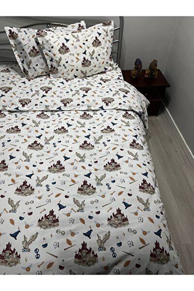 BUSEBABYHOME طقم غطاء لحاف للكبار بطابع هاري بوتر - طقم من 4 قطع