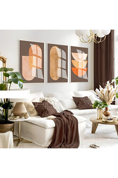Harika bir ev Hari̇kabi̇rev | Brown-Orange-Cream Minimalist Bohemian Set 32 |...
