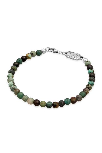 HAZE & GLORY Armband Afrikanischer Türkis Ozean Perlen 925 Silber