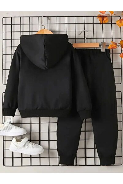 RENNA KİDS Fiú király mintás, nyomott mintás kapucnis pulóver és melegítőnadrág szett