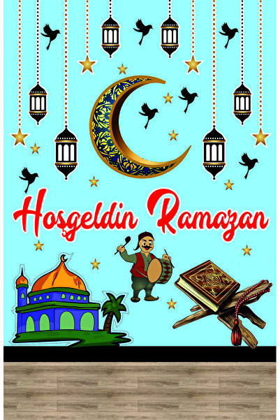 Göktuğ Hediyelik Hoşgeldin Ramazan Siyah Fener Sticker Çıkartma Seti - Ramaza...