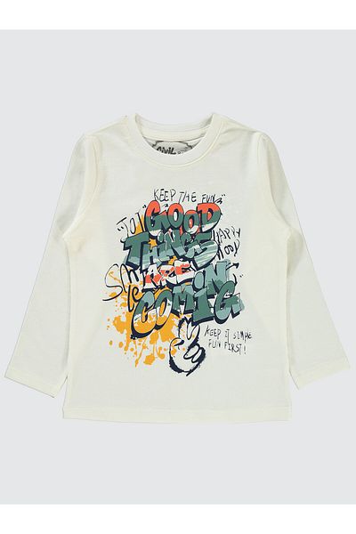 Civil Boys 2-5 Years Old Boy Ecru Sweatshirt