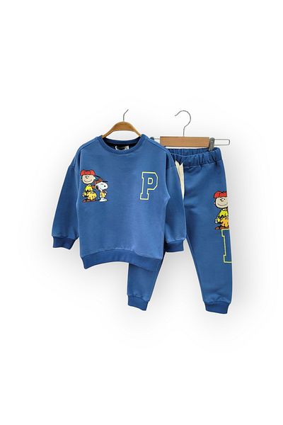 Arya Nisa Kids Snoopy Charlie Brown 2-Piece Cotton Sweatshirt Tracksuit Set for Boy
