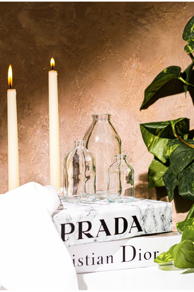 LALEZEN HOME Set vaze din sticla transparenta 50 100 250 ml