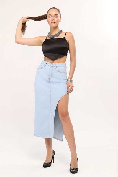 SHEVEGA FEMEIE ICE BLUE FUSTA ASIMMETRICA DE BLUGI CU PARTE LUNGA