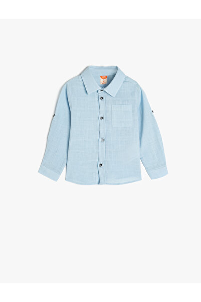 Koton Basic Mavi Erkek Bebek Gömlek 5SMB60043TW