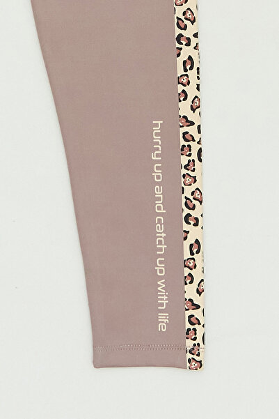 Fulla Moda Leopard Print Striped Girl's Tights