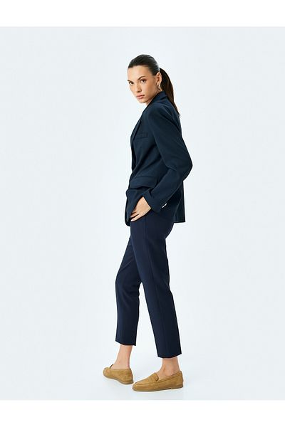 Koton Slim Fit Pocket High Waist Cigarette Fabric Trousers