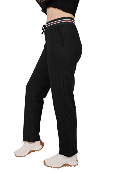 ASN concept بنطال رياضي نسائي مضلع من نسيج القطن باللون الأسود (مع خيار الحجم...