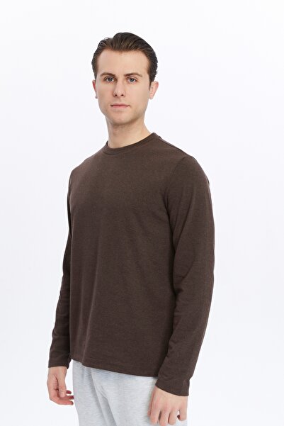 defys Мъжка велосипедна блуза с дълъг ръкав и редовна кройка, цвят кафе