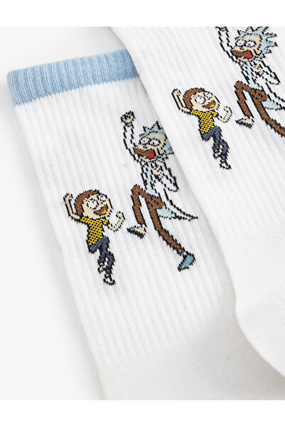 Koton Rick And Morty Lisanslı Pamuk Karışımlı Soket Çorap