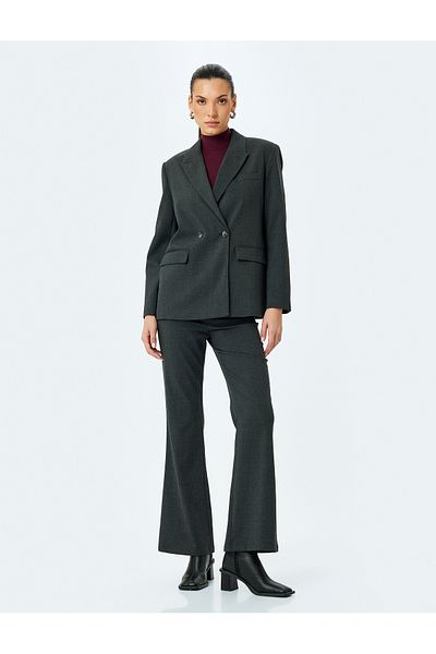Koton Standard Waist Wide Leg Fabric Trousers