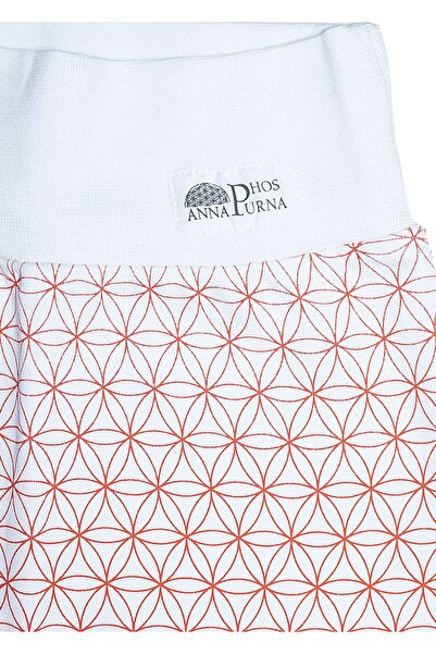 Ozmoz By Mukadder Özden Organic Flower of Life Patterned White Baby Pants