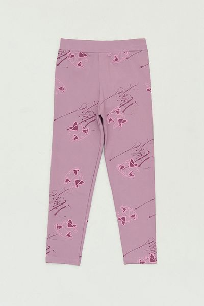 Fulla Moda Heart Patterned Girls' Leggings with Elastic Waist