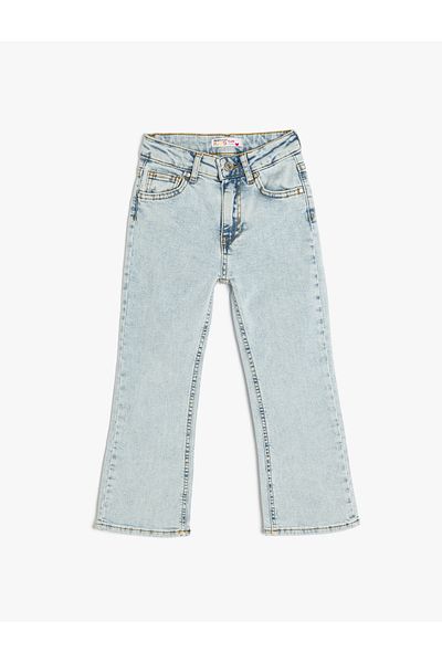 Koton Slim Fit Spanish Leg Pocketed Jean Trousers