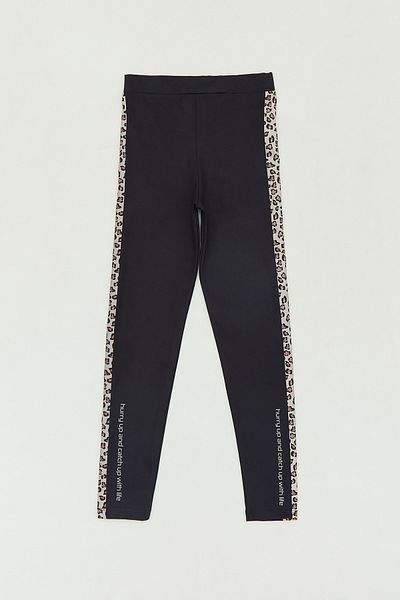 Fulla Moda Leopard Print Striped Girl's Tights