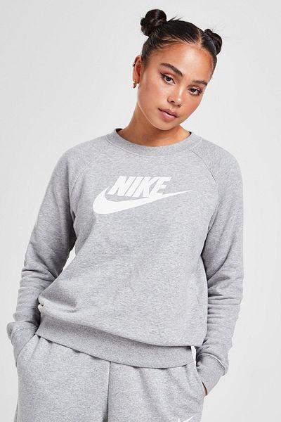 Nike Futura Fleece Crew Sweatshirt Medium Thickness Women's Sweatshirt Gray