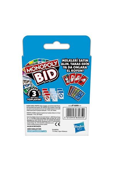 Hasbro F1699 Monopoly Bıd Card Game