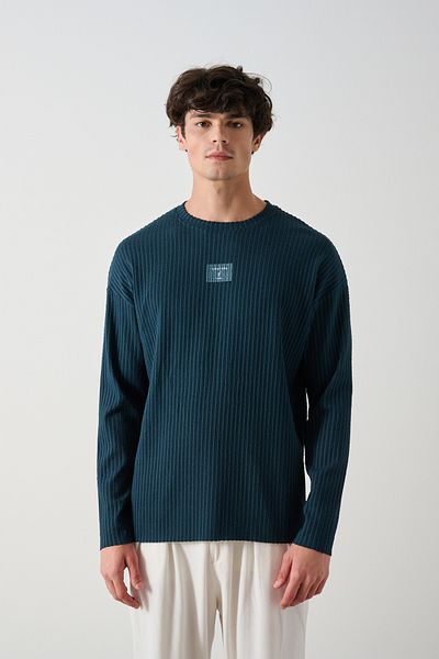 İLKCET MODA Ανδρικό φούτερ Oversize με ραβδώσεις μπροστά