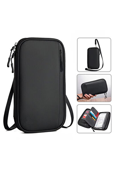 Microcase Unisex Su Geçirmez Çok Amaçlı Seyehat Pasaport Çok Gözlü Organizer ...