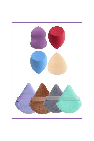 Deep Passion 8Pcs Professional Makeup Sponge Set Foundation, Concealer, Powder Application