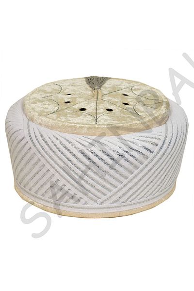 şahinbak Soft Velvet Luxury Wraparound - Fes Embroidered, Imam Wraparound, Skullcap and Cube Set (S218)