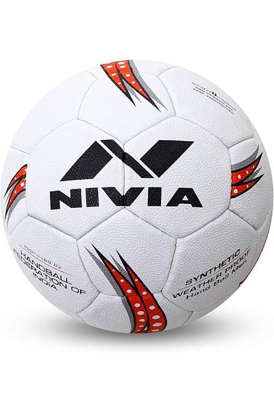 Nivia Synthetic Handball | White | 32 Panel | Unisex | Rubberized Hand Stitched |Match Ball