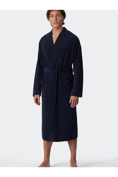 Schiesser Bademantel Feather Terry Bade-mantel Sauna Morgen-mantel