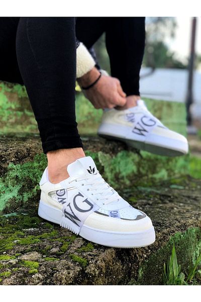 Wagoon Wg202 Model Ανδρικά Λευκά Γκρι Casual Παπούτσια