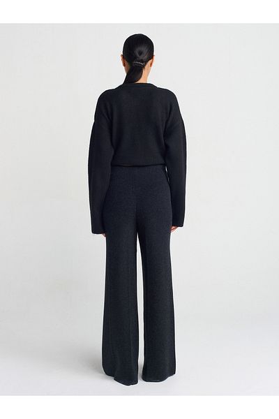 Dilvin 70167 Elastic Waist Knitwear Trousers-Anthracite