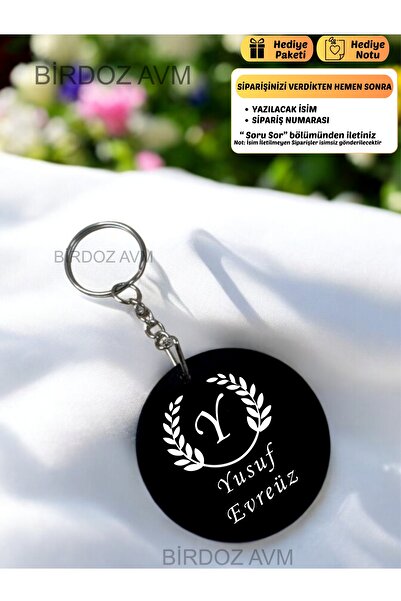 birdoz avm Kişiye Özel Isimli Hediyelik Harf Tasarım Siyah Pleksi Anahtarlık ...