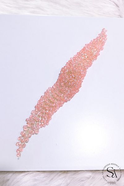 SimgeAksesuar Fully Handmade Powder Crystal Stone Stylish and Elegant Engagement, Henna and Bindall Crown and Hair Accessory