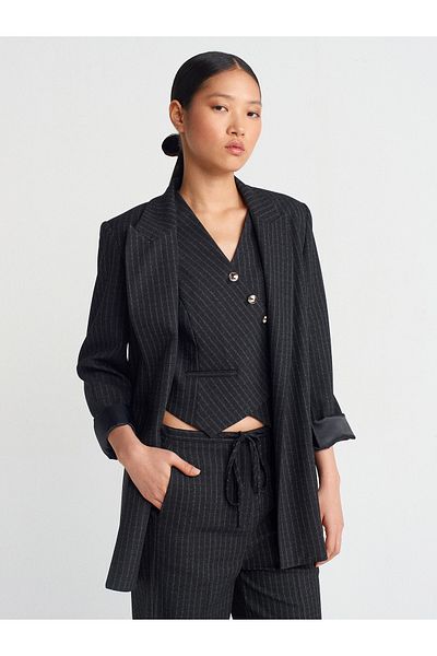 Dilvin 60758 Blazer deschis-negru