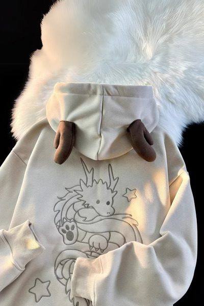 Köstebek Cream Dragon Baby Hooded Sweatshirt