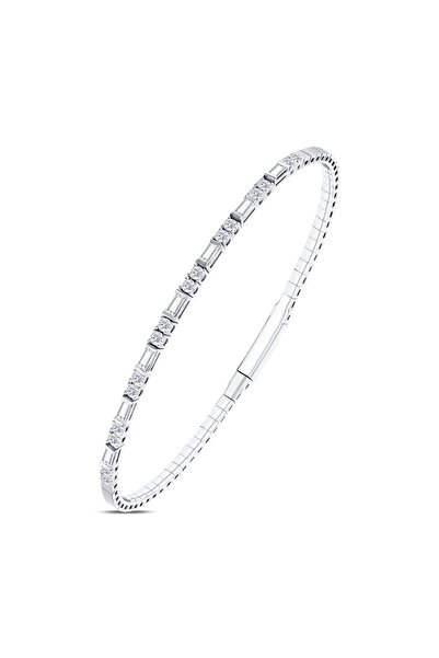 Londia Jewellery 0.85 Karat Doğal Pırlantalı Baget Özel Tasarım Esnek Bilekli...