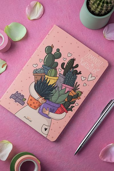 Meli Melek Melimelek Cactus Succulent Διαχρονικό Ατζέντα, 15x21,5 εκ