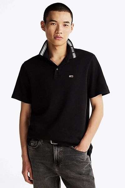 Tommy Hilfiger Мъжка черна тениска Tommy Jeans Tjm Tipped Logo Polo Ss Ext Dm0dm20225bds