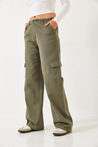 Bianco Lucci Women's Cargo Pocket Elastic Waist Trousers 60261152